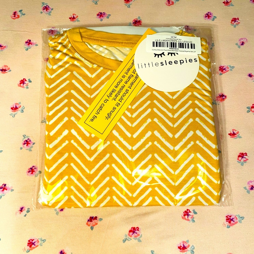 Little Sleepies Yellow Chevron 3T